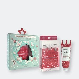 Voesh peppermint swirl pedicure Pedi in a box with vegan hand cream new